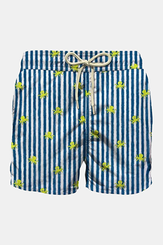 Dark Blue Patterned Children's Swimsuit