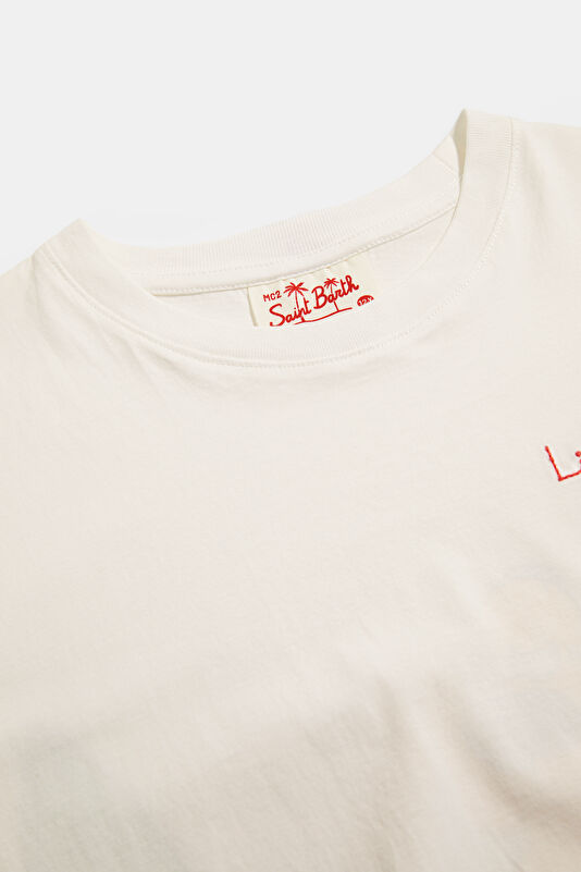 White Crew Neck Printed Kids T-Shirt 3