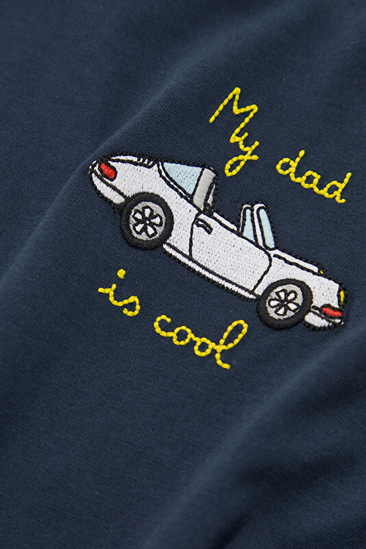 Lacivert Bisiklet Yaka Baskılı Çocuk T-Shirt 4
