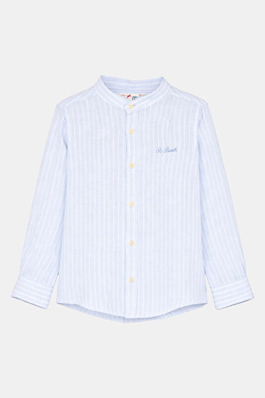 Blue Patterned Kids Shirt