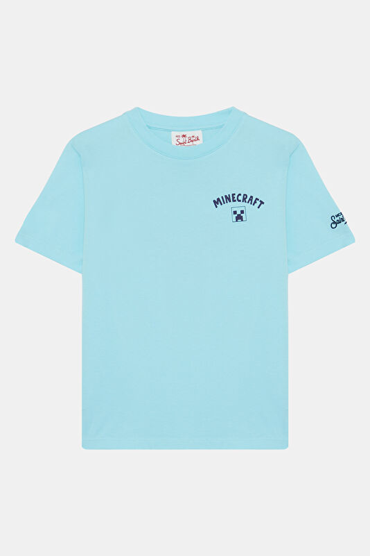 Mavi Bisiklet Yaka Baskılı Çocuk T-Shirt