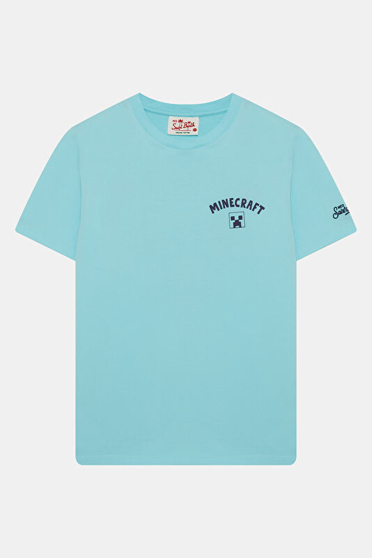 Mavi Bisiklet Yaka Baskılı Çocuk T-Shirt