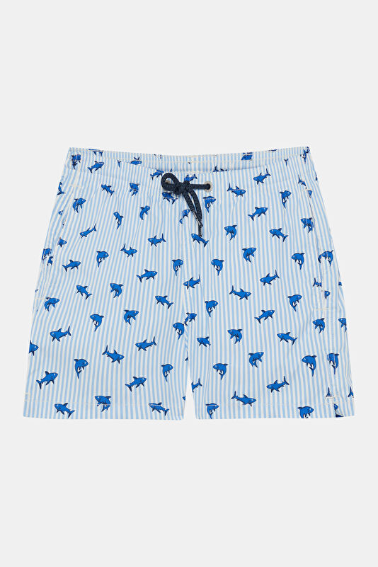 Light Blue Patterned Children's Shorts