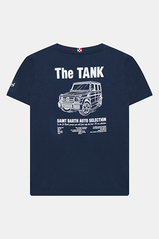 Lacivert Bisiklet Yaka Baskılı Çocuk T-Shirt 2
