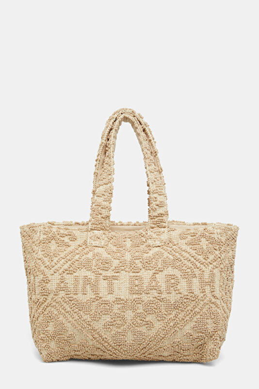 Tufting Beige Patterned Bag