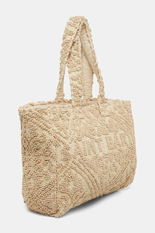 Tufting Beige Patterned Bag 2