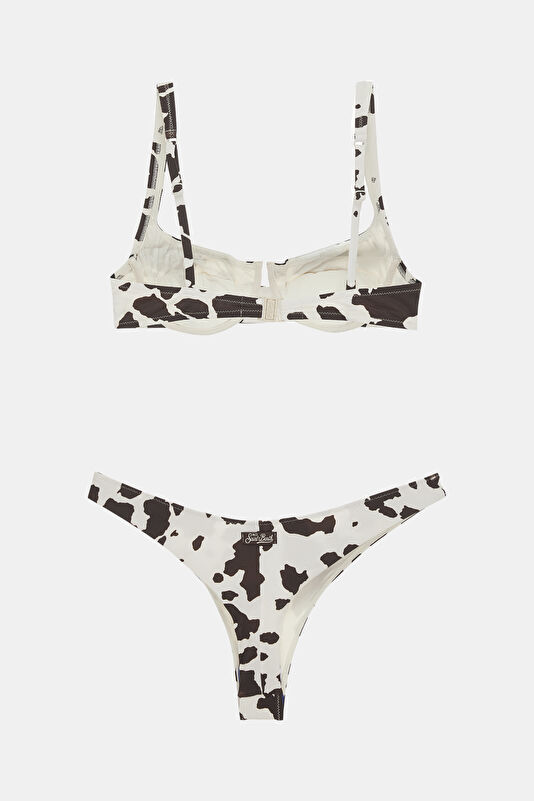Kahve Desenli Bağlamalı Kadın Bikini 2