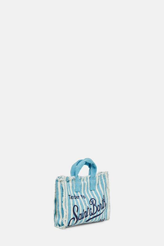 Phone Bag Linen Mavi Desenli Çanta 3