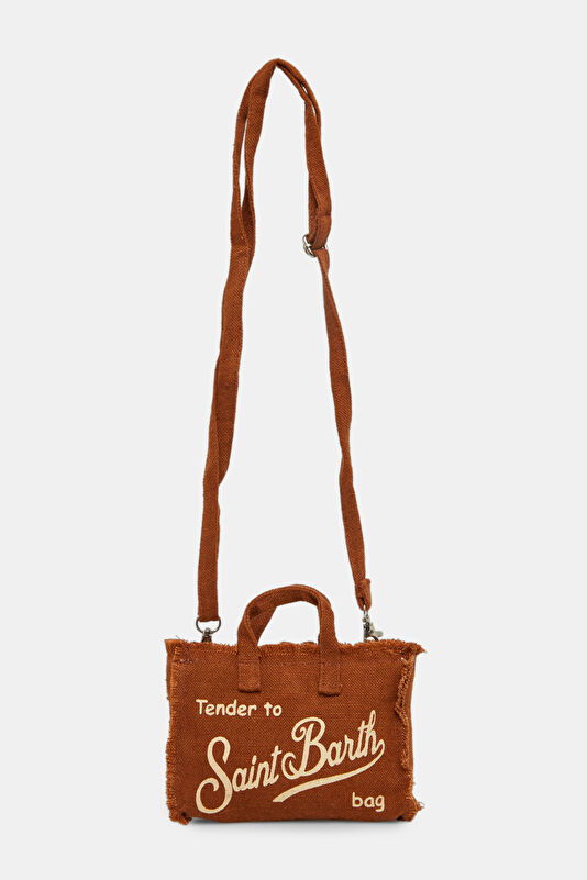 Phone Bag Linen Brown Patterned Bag 2