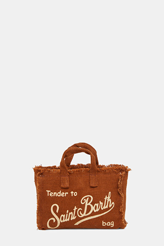 Phone Bag Linen Brown Patterned Bag 4