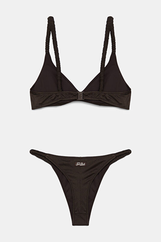 Kahve Desenli Bağlamalı Kadın Bikini 2