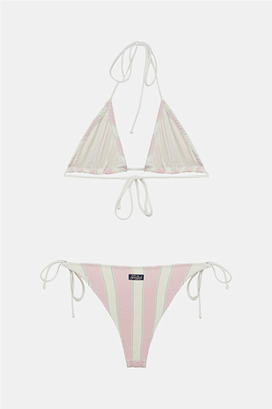 Pink Patterned Lace-Up Women's Bikini 2