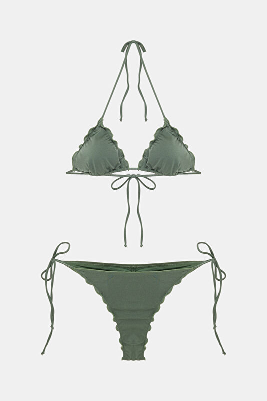 Haki Bağcıklı Kadın Bikini