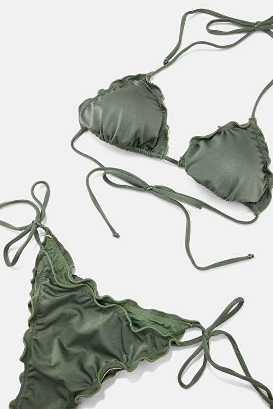 Haki Bağcıklı Kadın Bikini 3