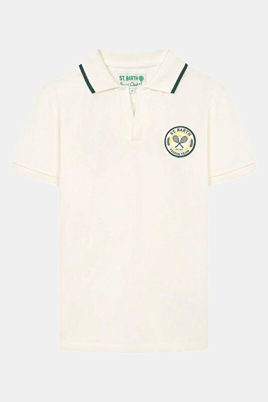 White Crew Neck Printed Kids T-Shirt