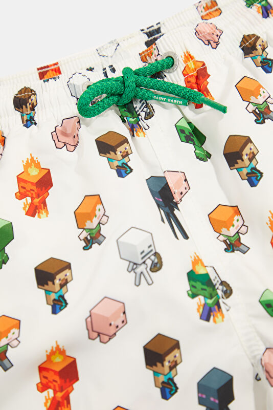 White Patterned Children's Shorts 3