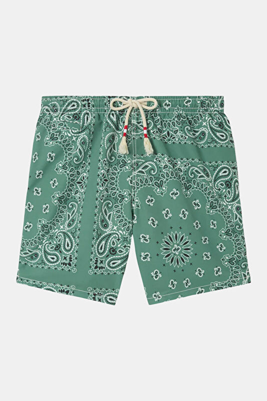 Blue Patterned Kids Shorts