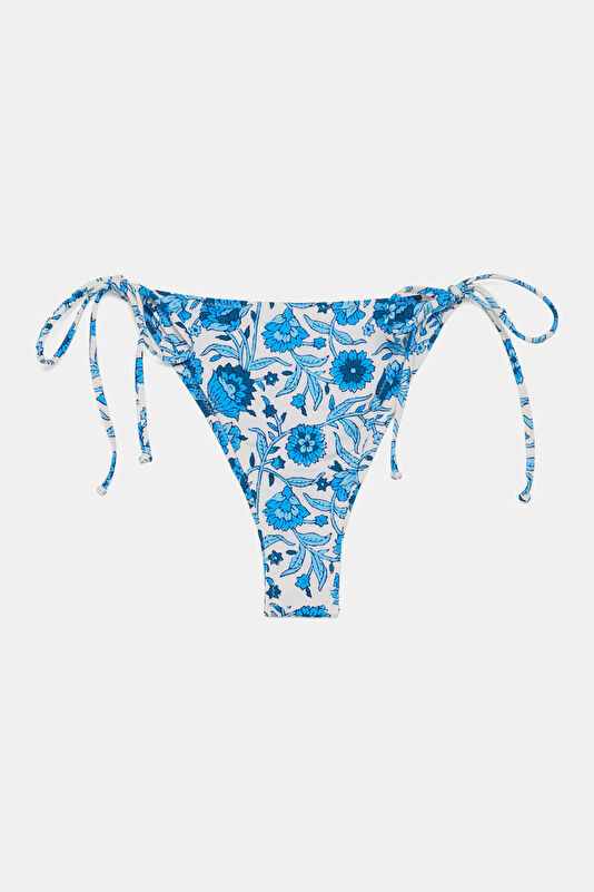 Mavi Desenli Bağlamalı Kadın Bikini