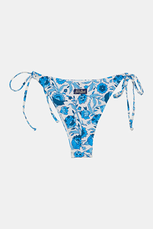Mavi Desenli Bağlamalı Kadın Bikini 2