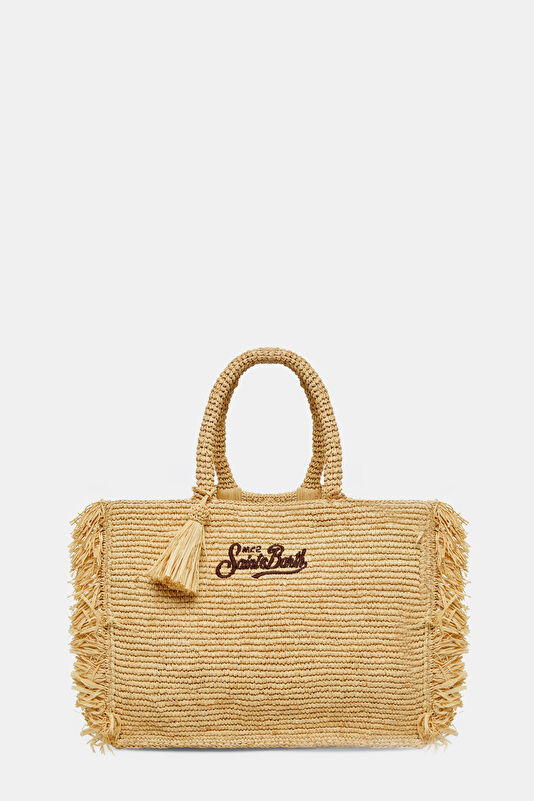 Colette Raffia Fringes Bej Çanta