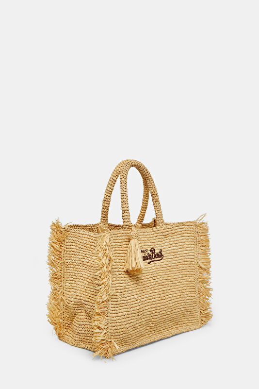 Colette Raffia Fringes Bej Çanta 2