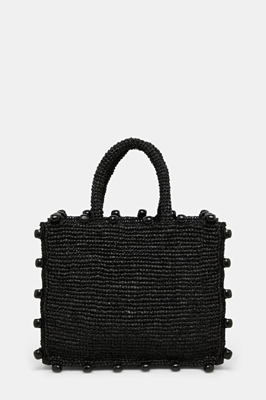 Colette Raffia Siyah Desenli Çanta 3