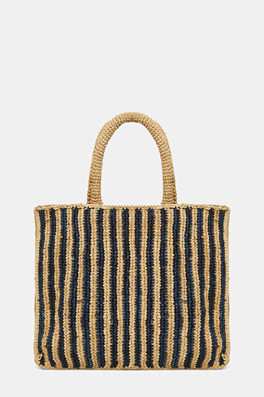 Colette Raffia Bej Desenli Çanta 3