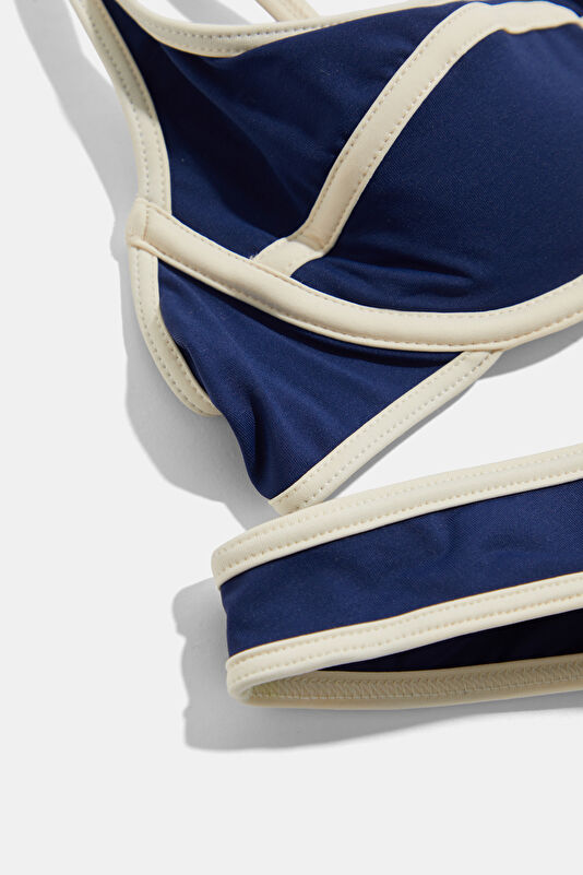Lacivert Desenli Bağlamalı Kadın Bikini 3
