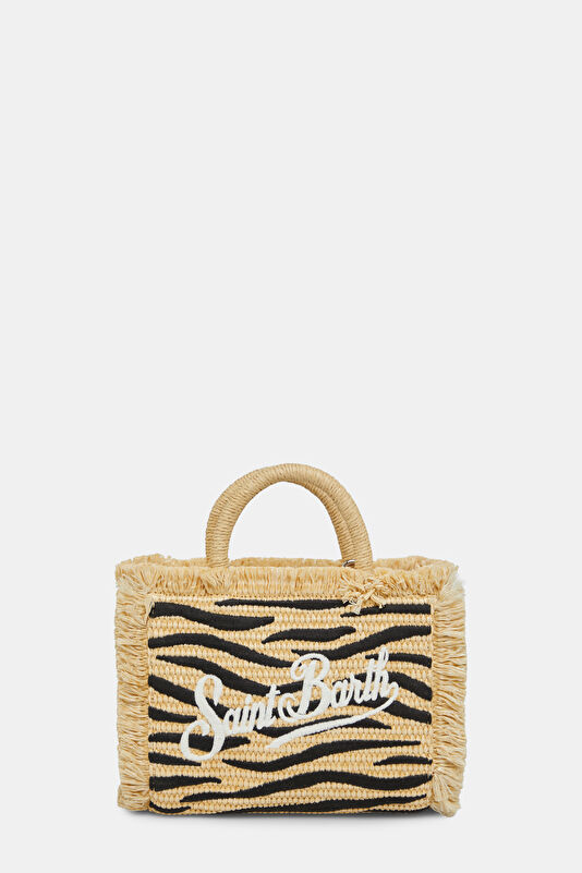 Vanity Mini Straw N Beige Patterned Bag