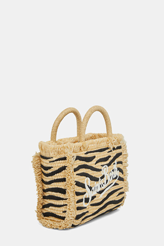 Vanity Mini Straw N Beige Patterned Bag 3