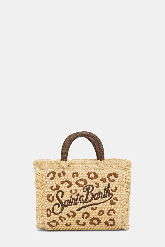 Vanity Mini Straw N Beige Patterned Bag