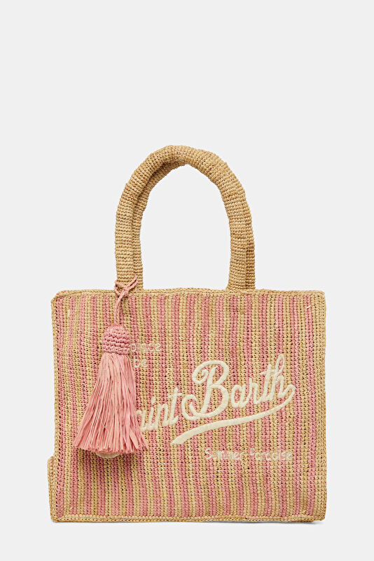 Colette Raffia Bej Desenli Çanta