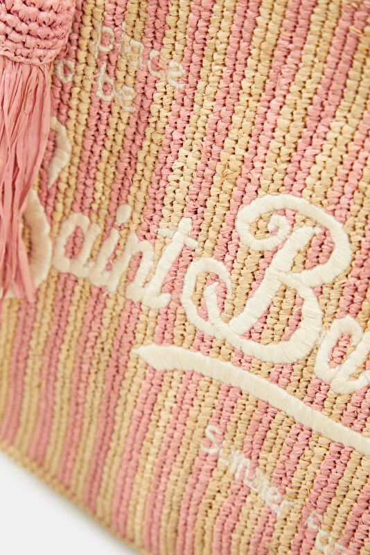Colette Raffia Bej Desenli Çanta 4