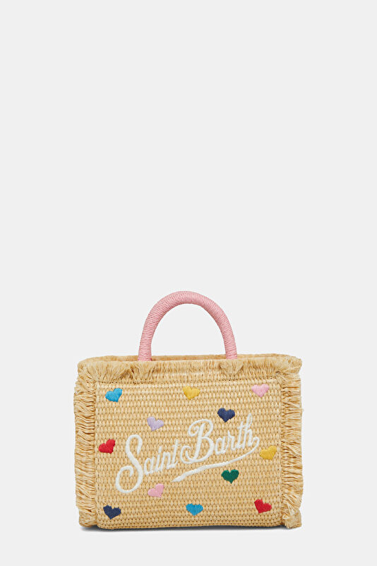 Vanity Mini Straw N Beige Patterned Bag