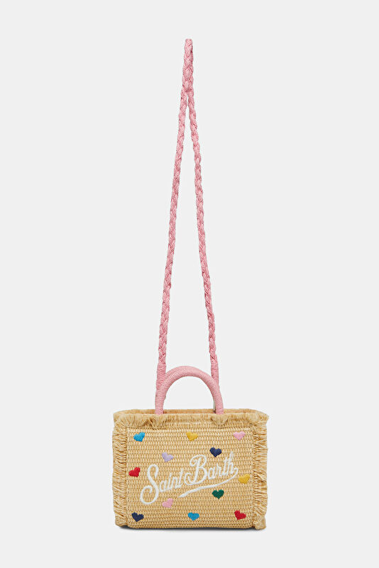 Vanity Mini Straw N Beige Patterned Bag 2