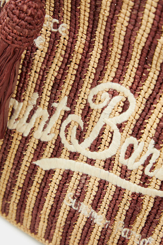 Colette Raffia Bej Desenli Çanta 4