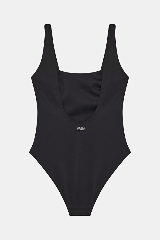 Black Patterned Tie-Up Women's Swimsuit 2