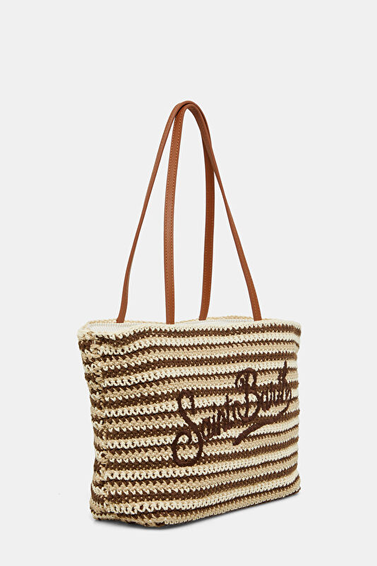Brown Striped Patterned Bag 2