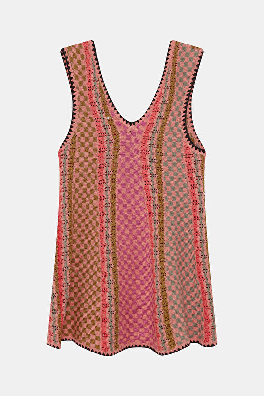 Pembe Desenli Kadın Tulum 2