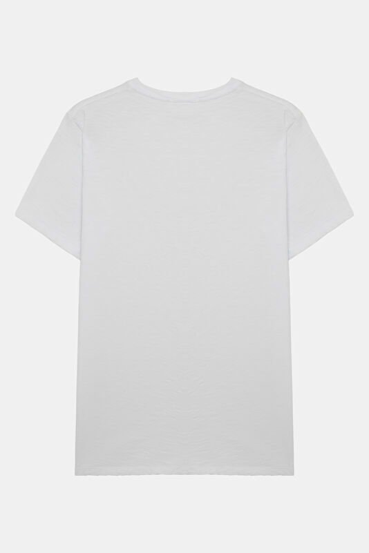 Relax Fit White Crew Neck Men's T-Shirt 2