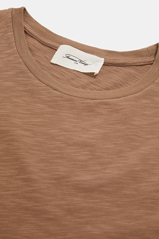 Relax Fit Light Brown Crew Neck Men's T-Shirt 3