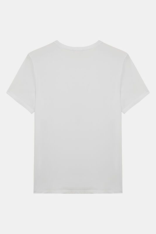 Relax Fit White Crew Neck Men's T-Shirt 2