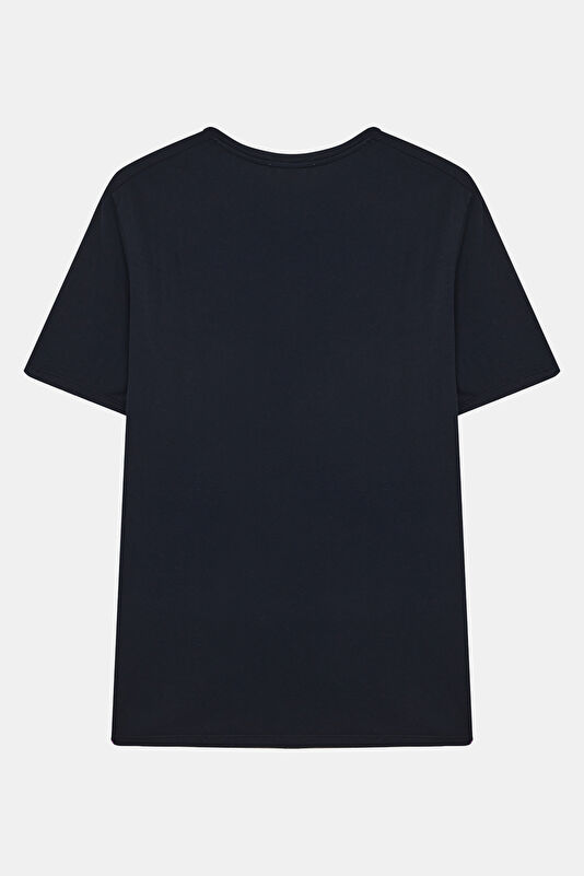 Relax Fit Navy Blue Crew Neck Men's T-Shirt 2