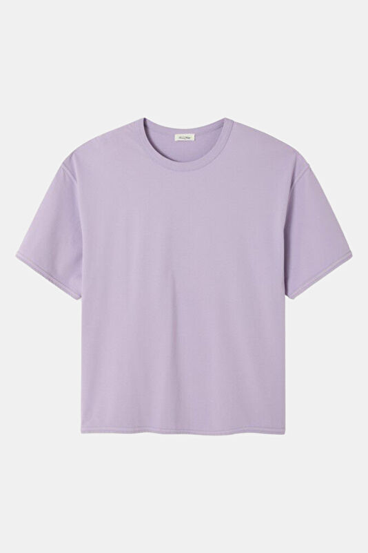 Relax Kalıp Lila Bisiklet Yaka Erkek T-Shirt