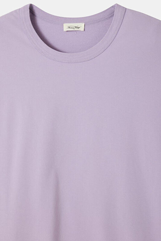 Relax Kalıp Lila Bisiklet Yaka Erkek T-Shirt 2