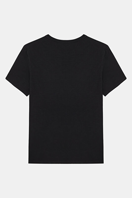 Relax Fit Black Crew Neck Men's T-Shirt 2