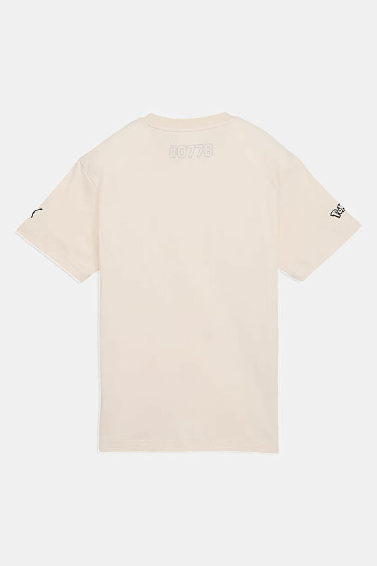 Relax Kalıp Krem Bisiklet Yaka Çocuk T-Shirt 2