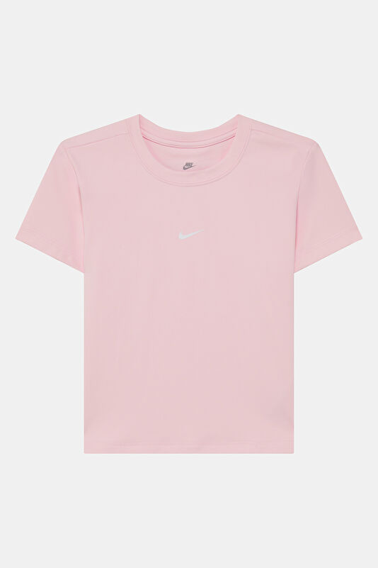 Açık Pembe Bisiklet Yaka Kadın T-Shirt