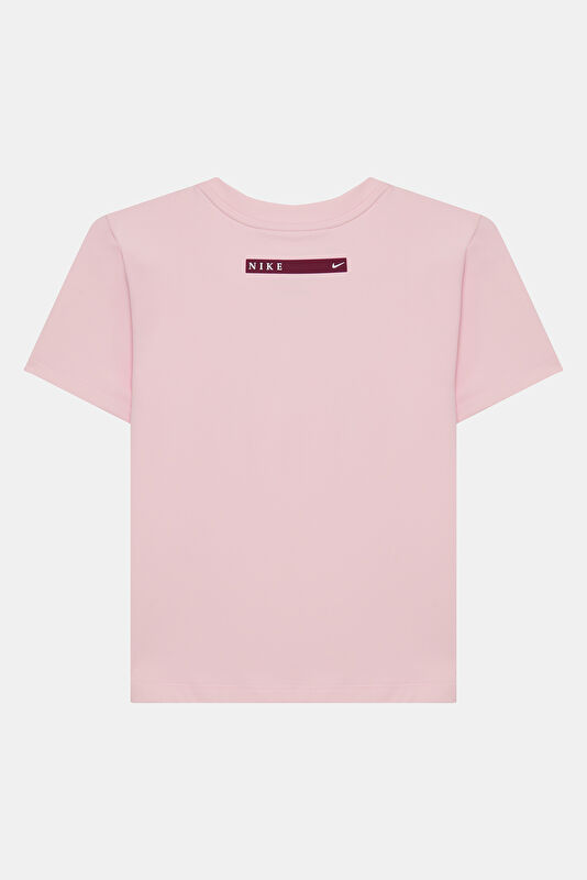 Açık Pembe Bisiklet Yaka Kadın T-Shirt 2