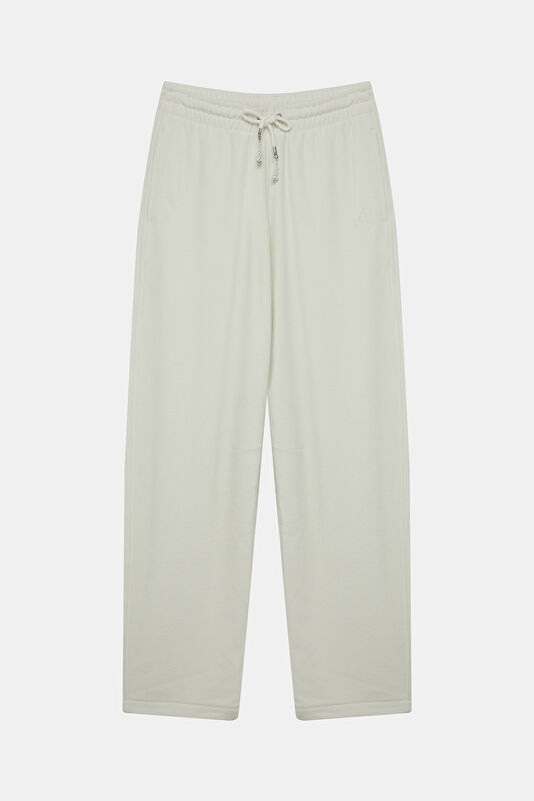 Beyaz Wide Leg Kadın Spor Pantolon